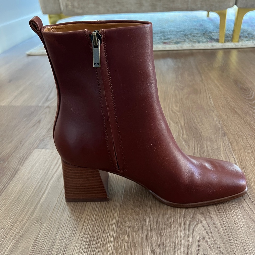 Marc Fisher Brown Leather Ankle Boots